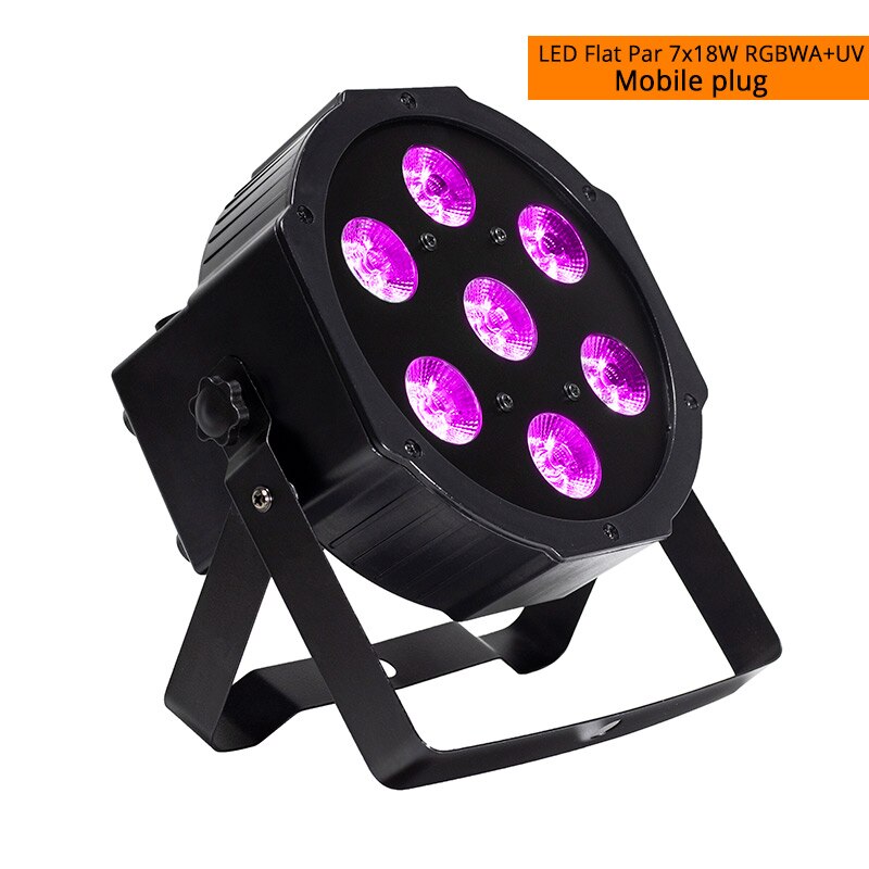 LED Kann Par 7x18W Licht Aluminium Hülse RGBWA + UV Dmx512 Bühne Lampe Beruf Für Party Hochzeit dmx Bühne Licht Gute Party: LED Par 7x18W 6in1 / EU Stecker