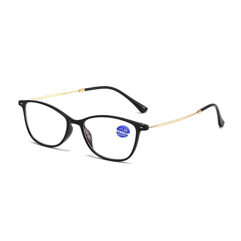 Ahora lunettes de lecture Ultra-léger Anti rayon bleu presbytie lunettes pour dames femmes bleu lumière lunettes dioptries + 1.0 1.5 2 2.0: +150 / Black