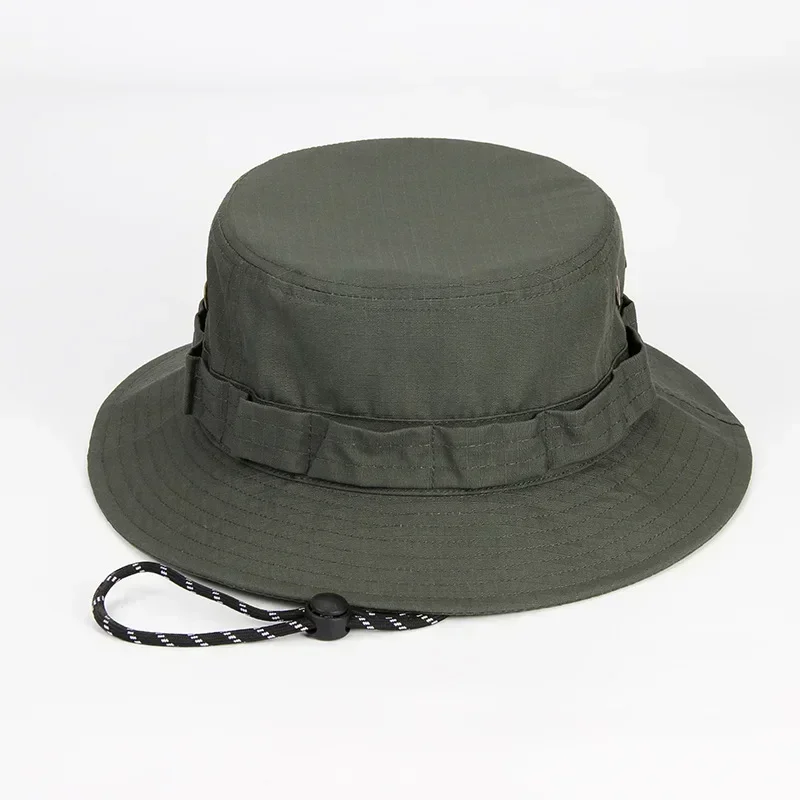 Große Größe, winddichter Sonnenhut für Herren, Damen-Eimerhüte, Buni-Hütte, faltbar, UV-beständig, Strand, Angeln, Sommer, großer Kopf, Fischermütze: L / Schwarz