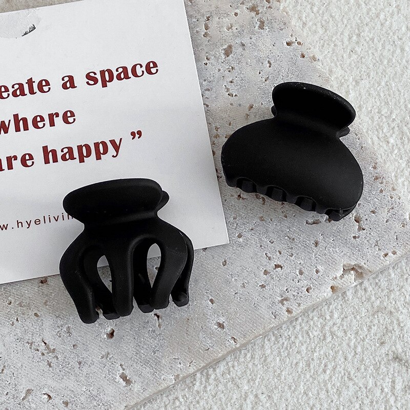 Women Vintage High Ponytail Fixed Geometric Small Hair Claws Lady Convenient Headband Hair Clip Hairpin Hair Accessories: 2pcs black