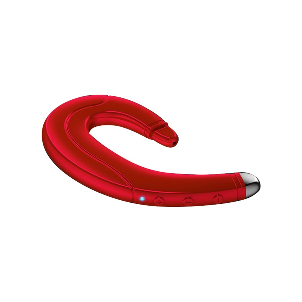 Bone Conduction Ear Hook Bluetooth 5.0 HiFi Stereo Wireless Earphone Headset: Red