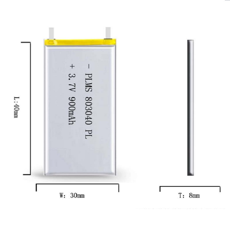 Bateria recarregável do íon do li-po do polímero do lítio de 3.7 v 900 mah 803040 para mp3 mp4 mp5 gps psp bolso móvel e-books bluetooth