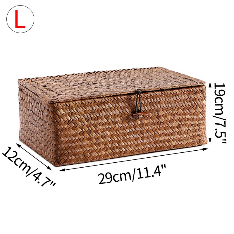 Cestas de almacenamiento de tela de maíz nórdico, contenedor de ropa, cesta tejida para la colada, caja de almacenamiento para cosméticos, restos de fruta hechos a mano: style1 L