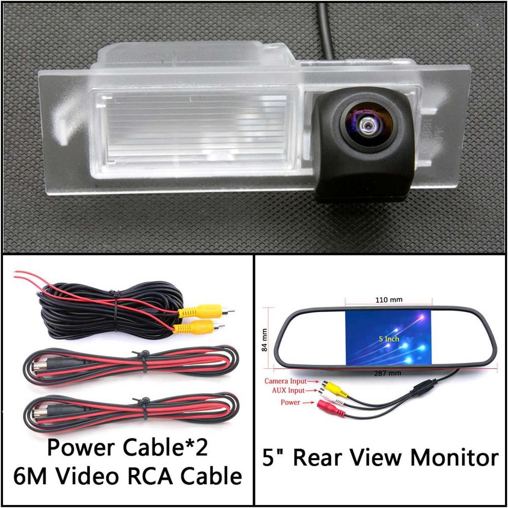 Cámara de visión trasera inversa HD de 175 grados para Fiat Tipo/Egea Monitor de aparcamiento visión nocturna impermeable: Cam N 5 inch Mirror