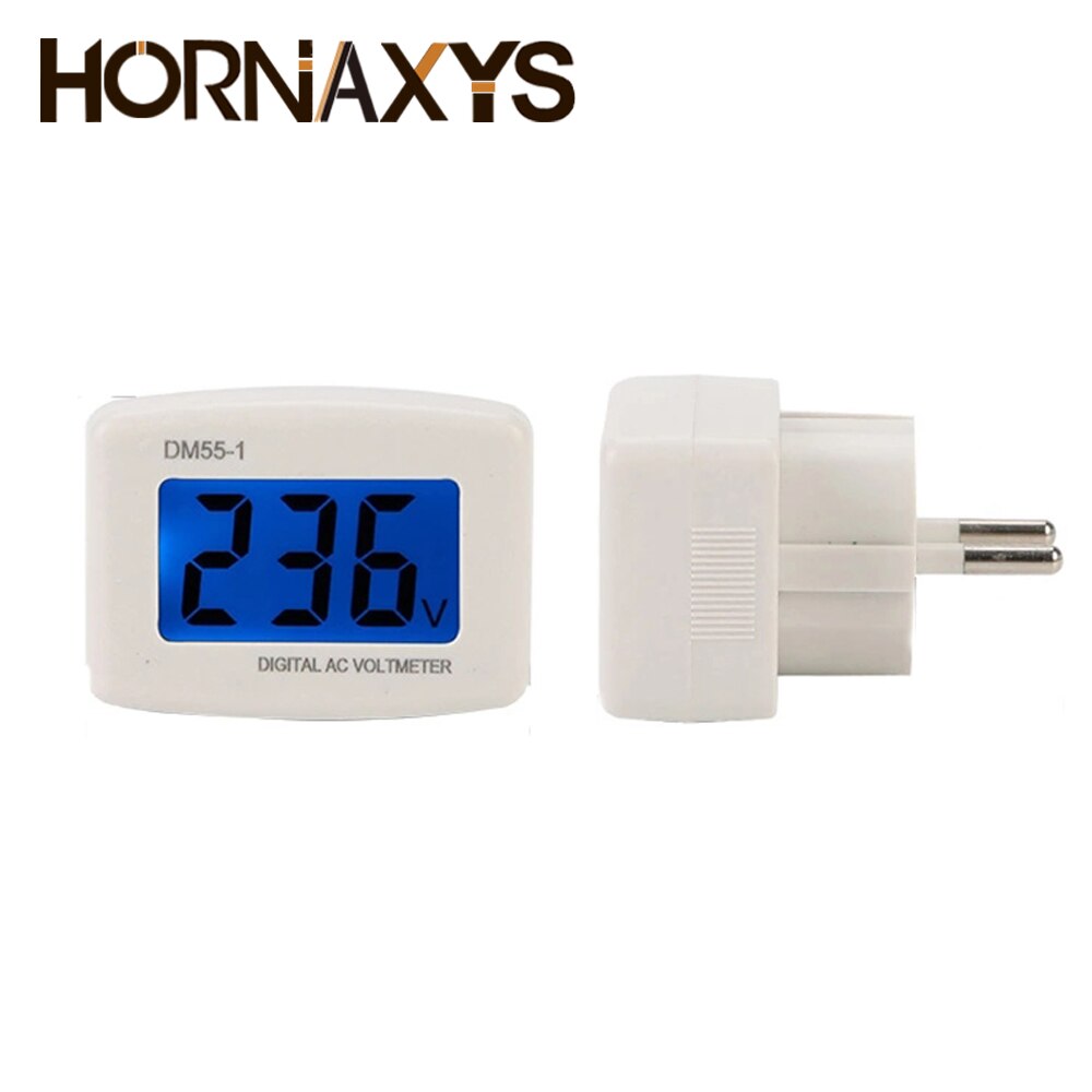Dm55-1 digital voltmeter eu us plugg volt meter stikkontakt spenningstester lcd display spenningsmåler 110v 220v vegg flat spenningsmåler