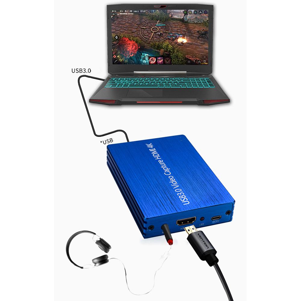 4K HDMI To USB 3.0 Video Capture Card Dongle 1080P 60fps HD Video Recorder Grabber For OBS Capturing Game Game Capture Card Live
