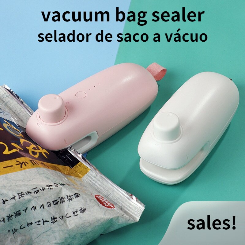 Mini Food Vacuum Sealer Pakket Tas Maker Usb Opladen Voedsel Opslag Saver Verwarming Keuken Apparaat Plastic Zak Sluitmachine