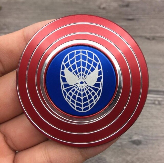 Agitarsi Mano Spinner In Lega di Zinco di Punta Delle Dita Gyro EDC Scrivania Dito Spinner Ridurre Lo Stress del Regalo del Giocattolo Scudo: Spiderman