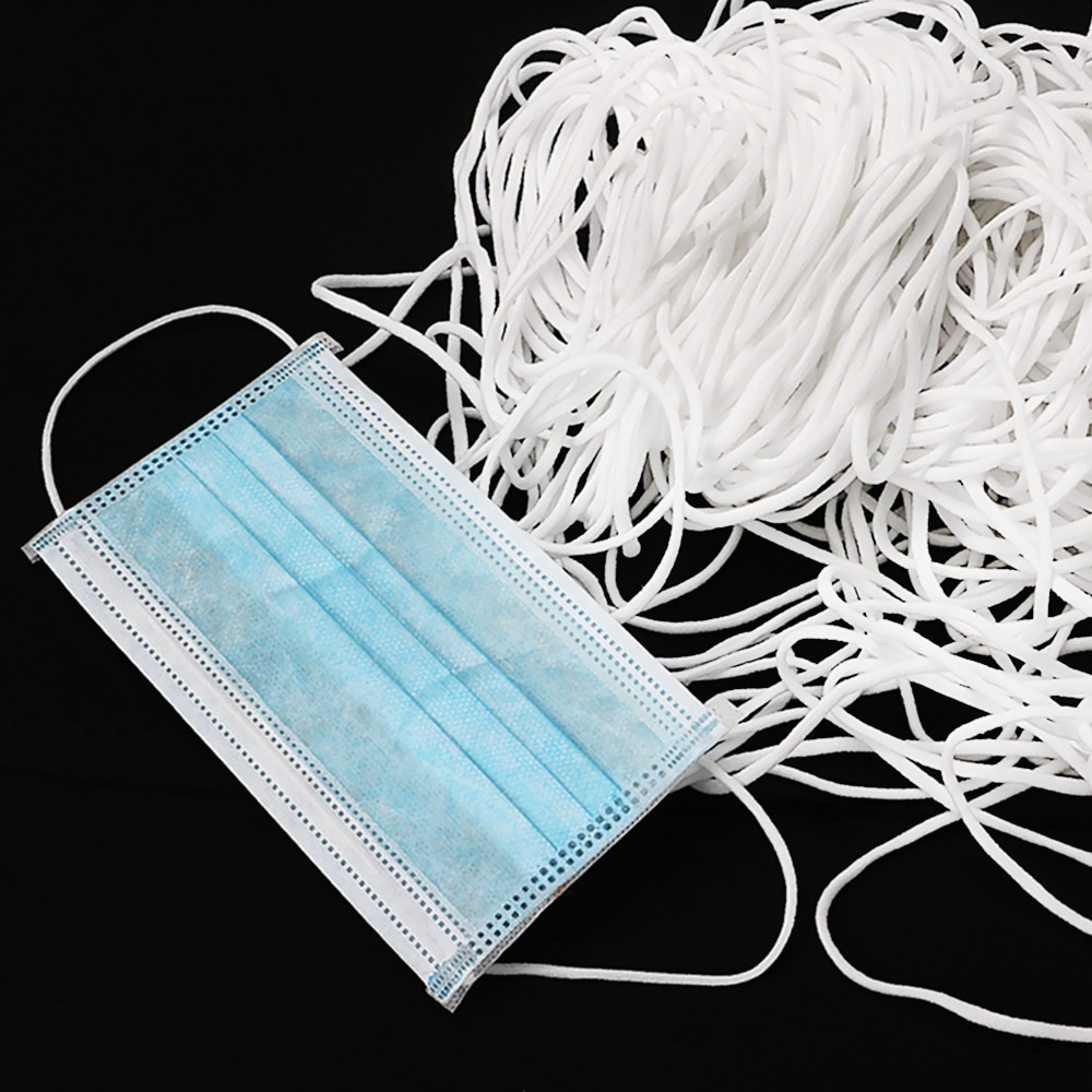 100Meters 3mm Round Making Mask Elastic Band Mask Rope Rubber Band String Mask Ear Cord Elastic Band DIY Crafts Accessories