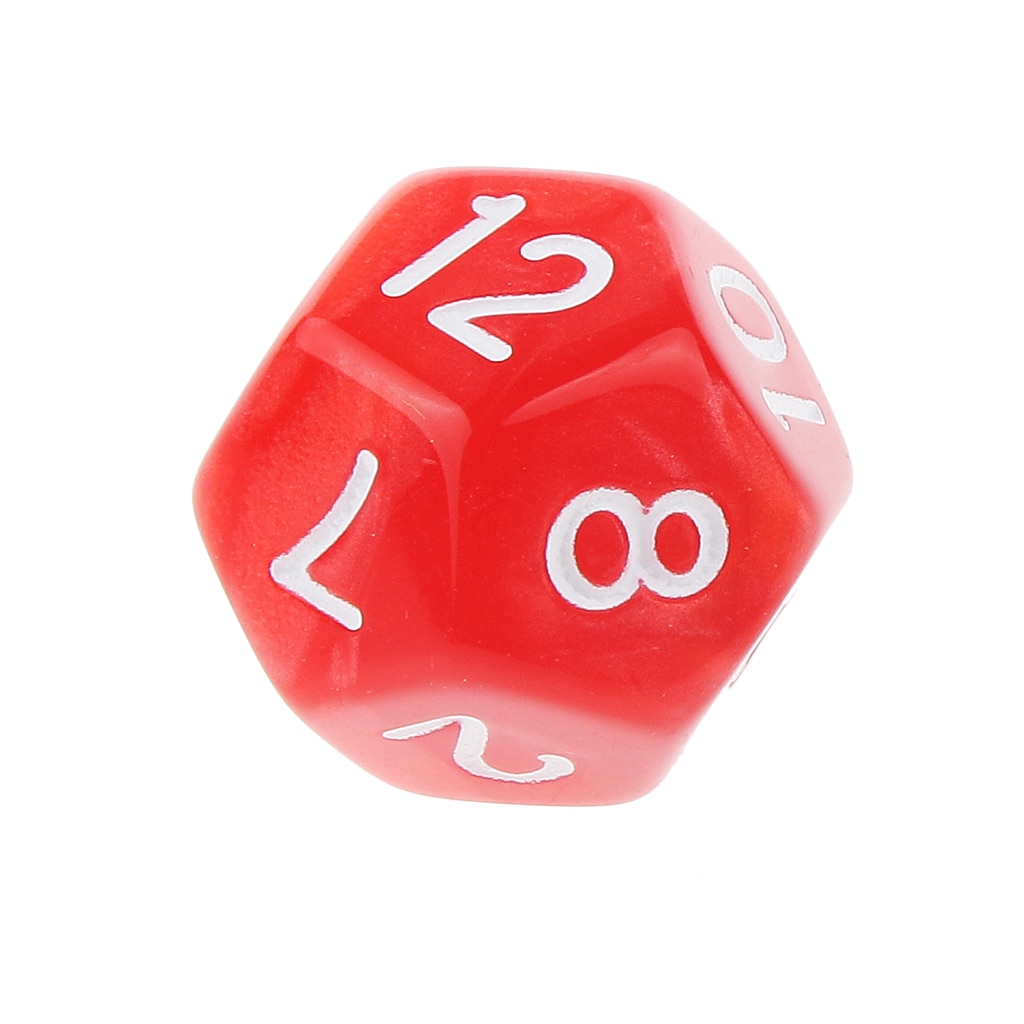 10 stk tolvsidet  d12 spilleterninger til d&d rpg festspil terninger rødt matematiklegetøj