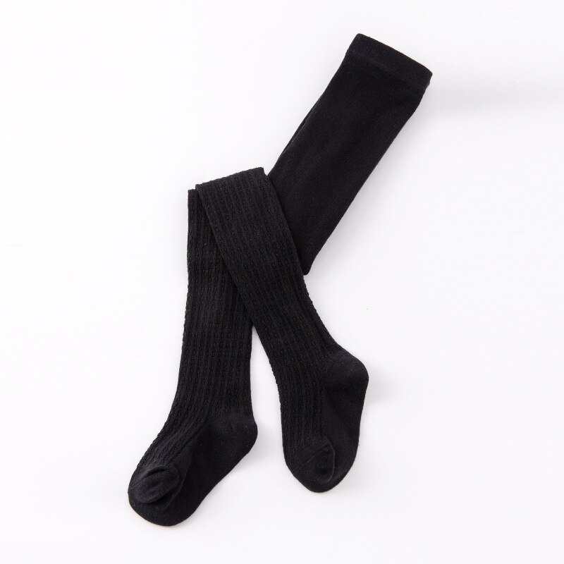 0 a 8 anos outono cor sólida collants para meninas penteados algodão collants para crianças 6 cores branco toddlers meia-calça do bebê: 6 to 8 Years / Black