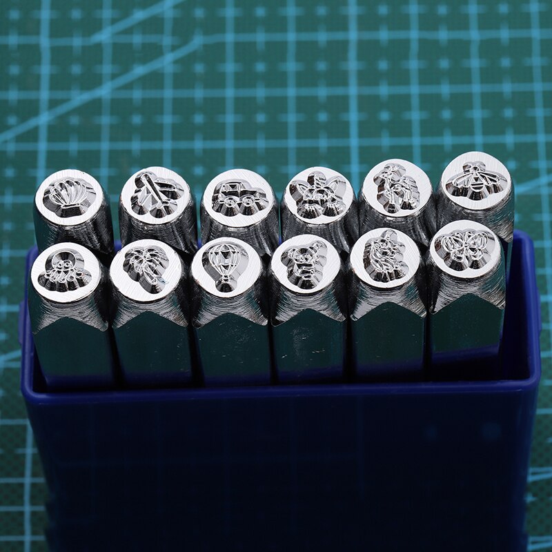12 Pcs Metal Stamps Punch Stamping Tool Electroplated Hard Carbon Steel Tools For Stamp Punch For Leather Tools Marcazas: Octopus