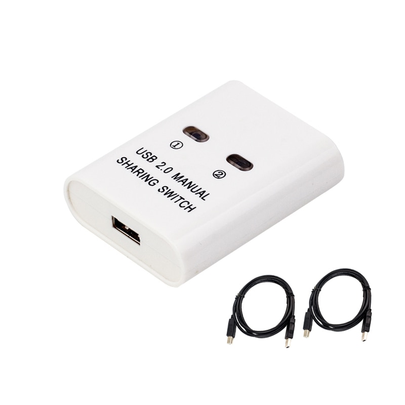 Usb switch 2 port manuell usb hub to datamaskiner deler u disk skriverenhet to i en ut usb 2.0 deler med kabel