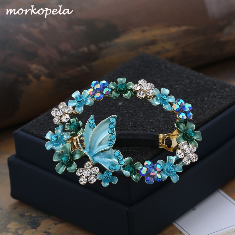 Morkopela papillon émail pince à cheveux Vintage strass épingle à cheveux accessoires en métal pinces à cheveux bijoux meilleur pour les femmes