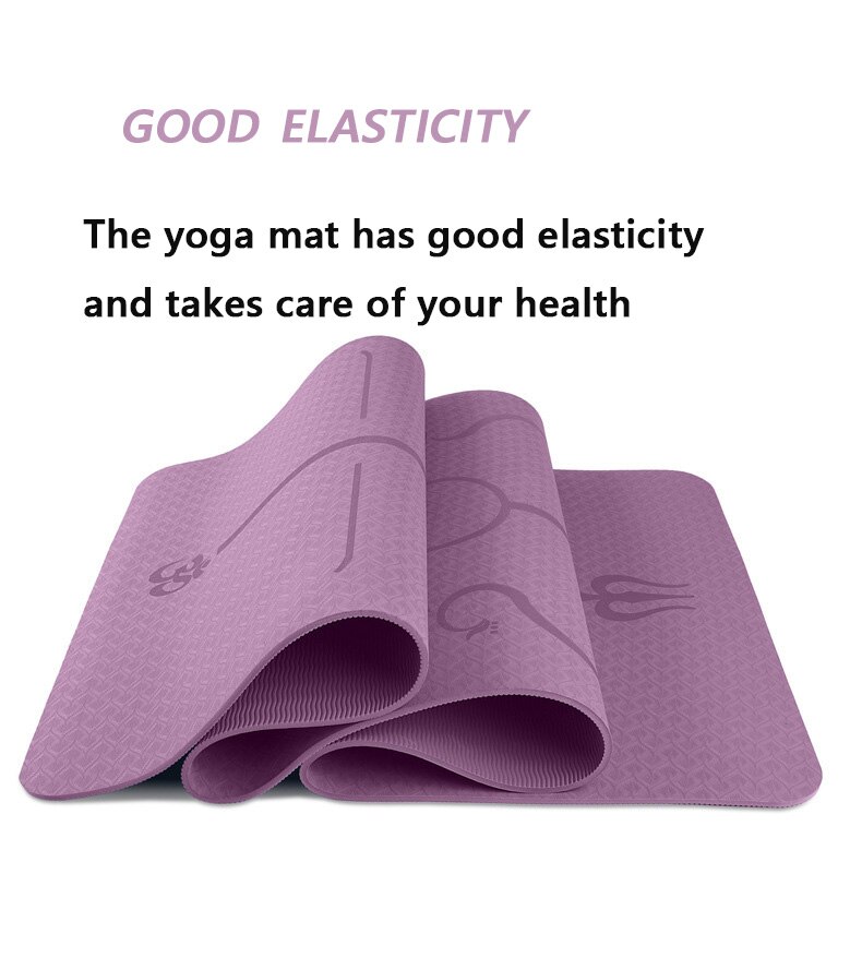 183*61*0.6cm TPE household Yoga Mat Thickened Widened and Lengthened Enviromental Fitness Training Mat Lloor Mat for Beginners