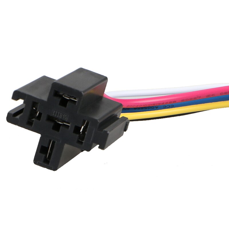 Relé automotriz SPDT, 5x25,4x25,4mm, 12V, 40A, 5 pines, con cables y arnés, juegos de enchufes