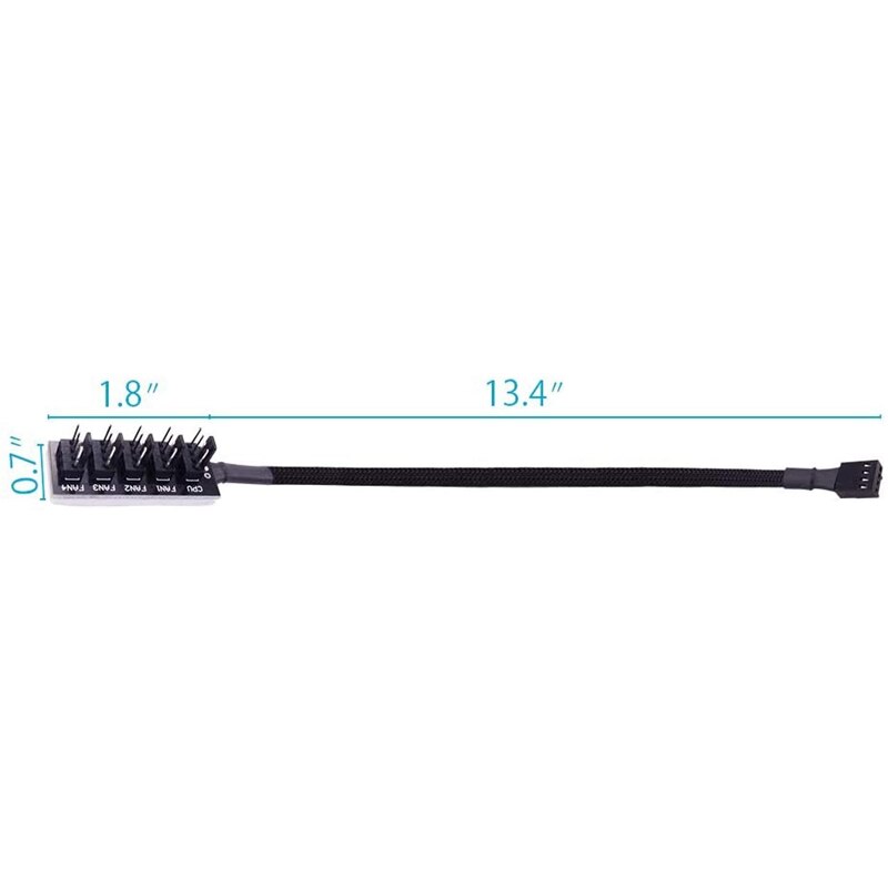 4- stifts pwm fläkt strömförsörjningskabel 1 to 5 hub splitter adapter för atx 4- stift /3- stift kylfläktar 3 pack