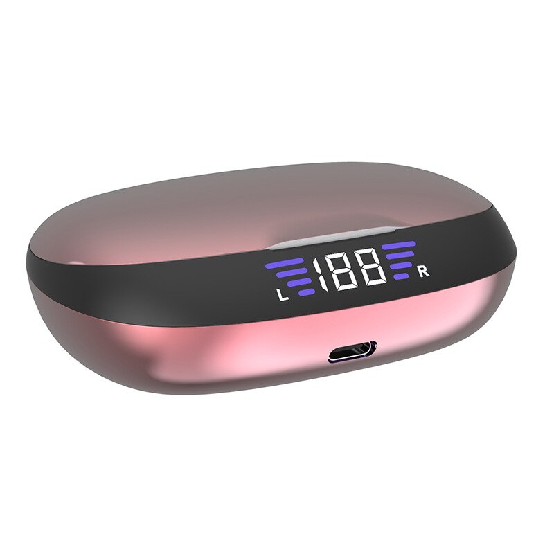 Tws Bluetooth Koptelefoon Met Microfoons Sport Oorhaak Led Display Draadloze Hoofdtelefoon Hifi Stereo Oordopjes Waterdicht Headsets: VV2 Pink