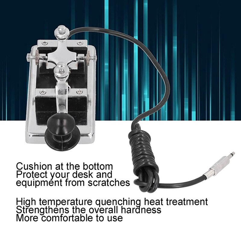 Radio de onda corta Morse, máquina de práctica de superficie electrochapa CW, llave de telégrafo con resorte para bricolaje para experimentos