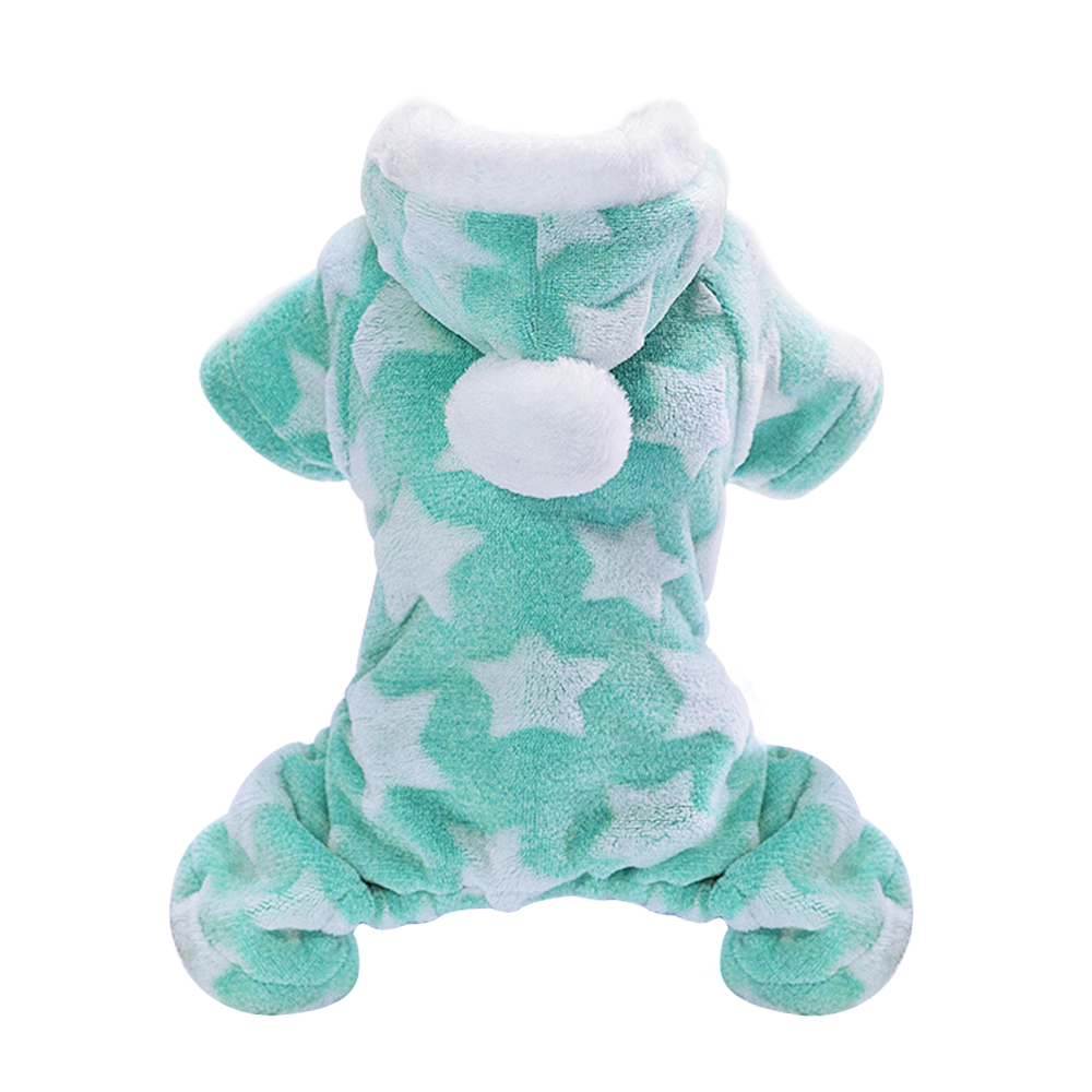 Vêtements doux pour chiens, polaire, chiot, Chihuahua, manteau d'hiver pour chat, combinaison, Costume pour chien, pyjama à capuche pour petits et moyens chiens: S / green