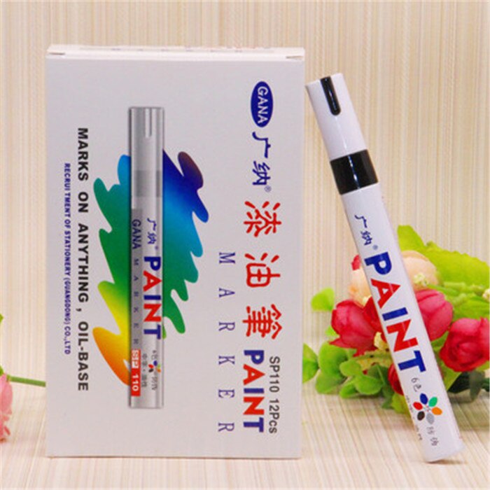 68Pcs Waterdichte Permanente Vette Verf Marker Pen Autobanden Loopvlak Cd Metalen Hout Schilderen Graffiti School Kantoorbenodigdheden: Black marker 68pcs