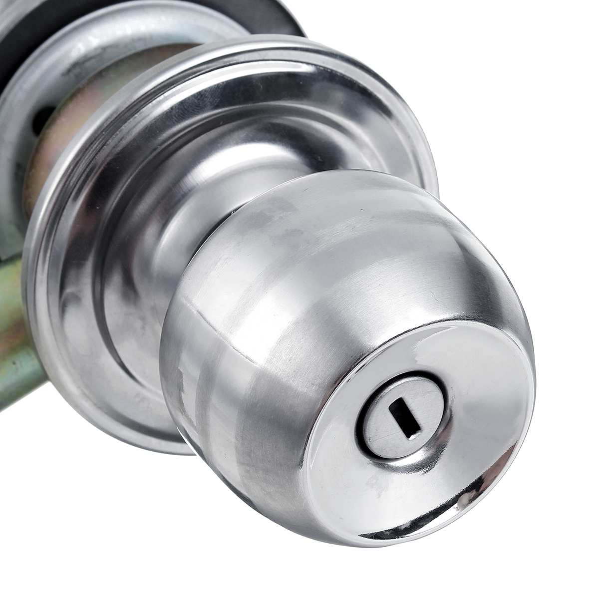 Stainless Steel Round Internal Door Lock Entrance Passage Entry Keyed Door Knobs Handle Bedroom Bathroom Livingroom