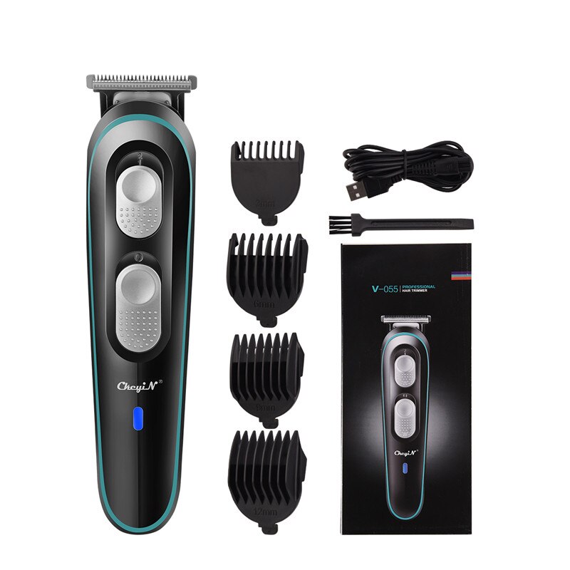 Quick Charge Electric Hair Clipper Hair Trimmer Precision Stainless Steel T Blade Hair Cutting Machine 4 Guide Comb: Default Title