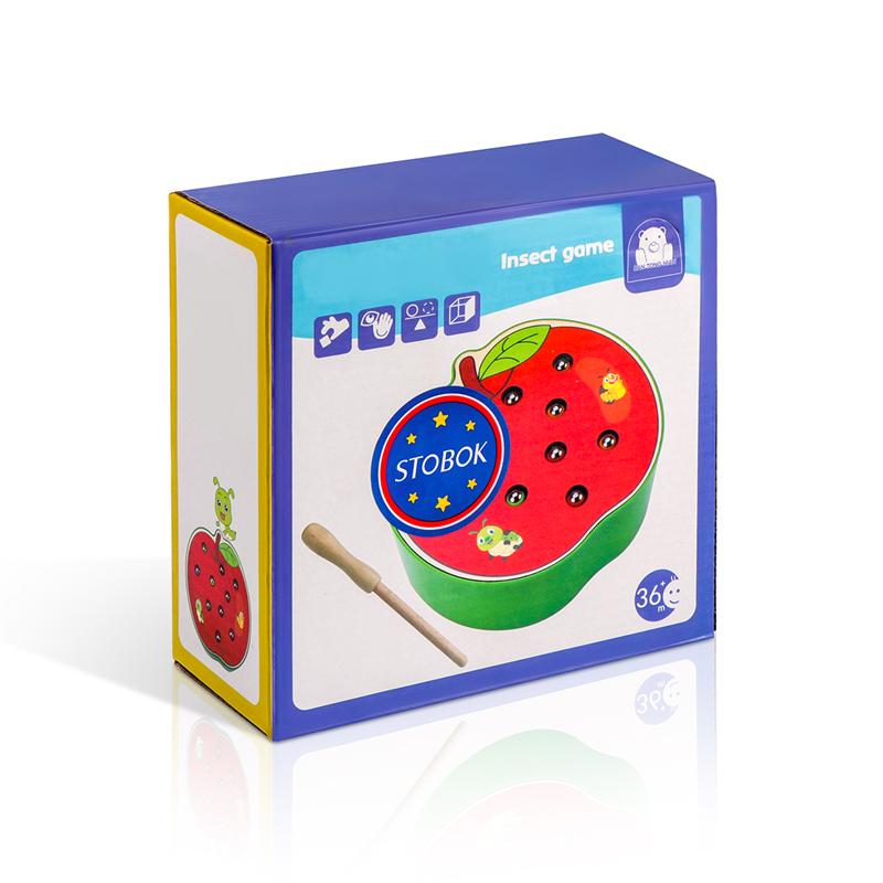 STOBOK 1 Set Apple Shaped Funny Wooden Magnetic Toy for Toddlers