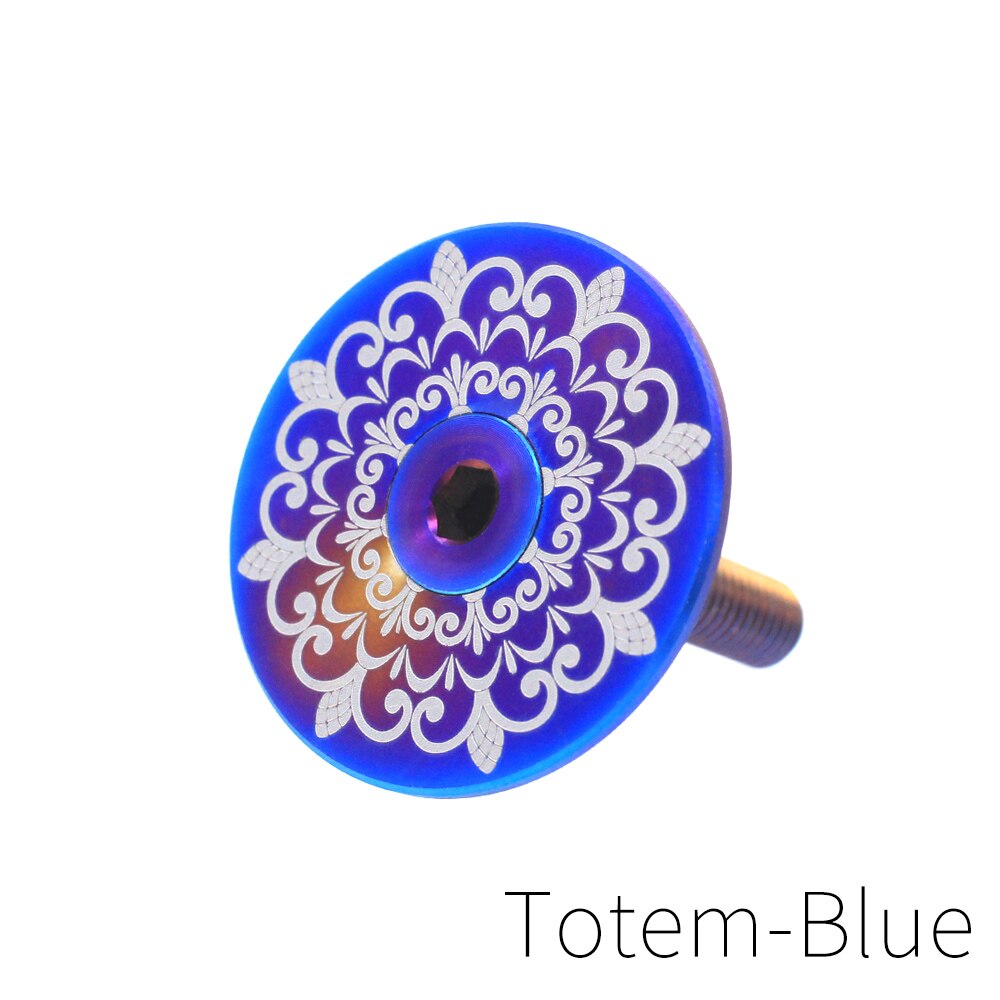 SR-SPATS Racefiets Headset Top Cap Titanium Mtb Stem Cap Met M6 * 30 Mm Headset Bouten: Blauw