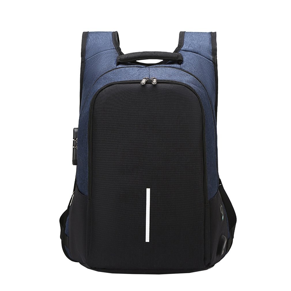 Sac antivol 17 pouces ordinateur portable sac à dos voyage sac à dos femmes grande capacité affaires USB Charge collège étudiant sacs à bandoulière: blue