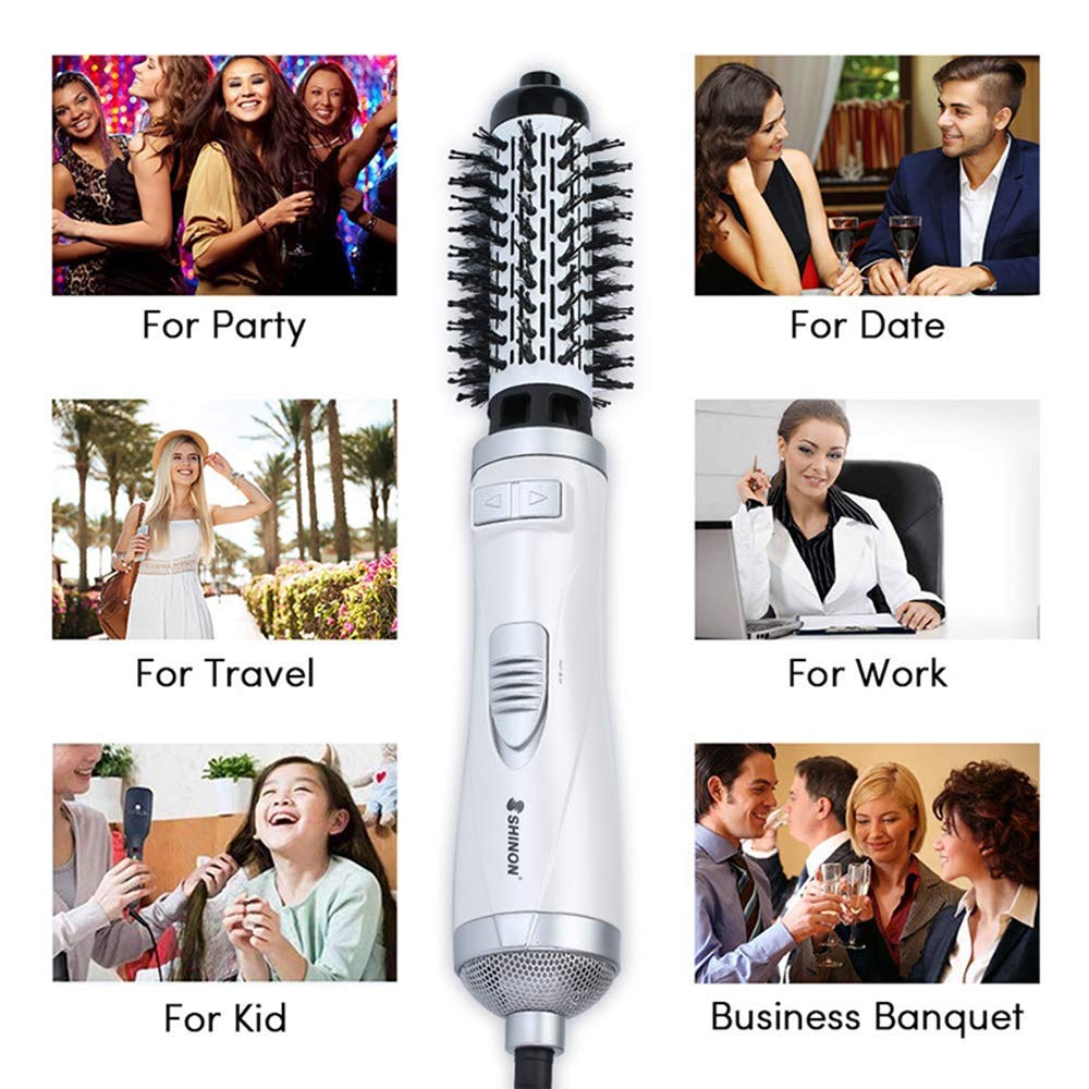 Hair Dryer Brush 3-in-1 Round Air Spin Brush Kit for Styling and Frizz Control Negative Ionic Blow Hair Dryer Brush