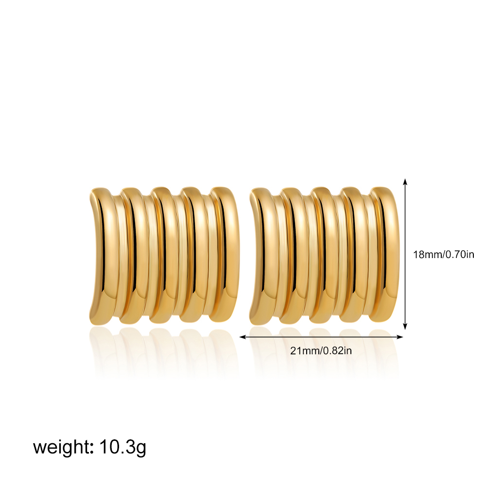 Boucles d'oreilles rétro multicouches torsadées en forme de C pour femmes et filles, couleur or, boucle d'oreille géométrique, clou Punk, bijoux: Plaqué zinc noir