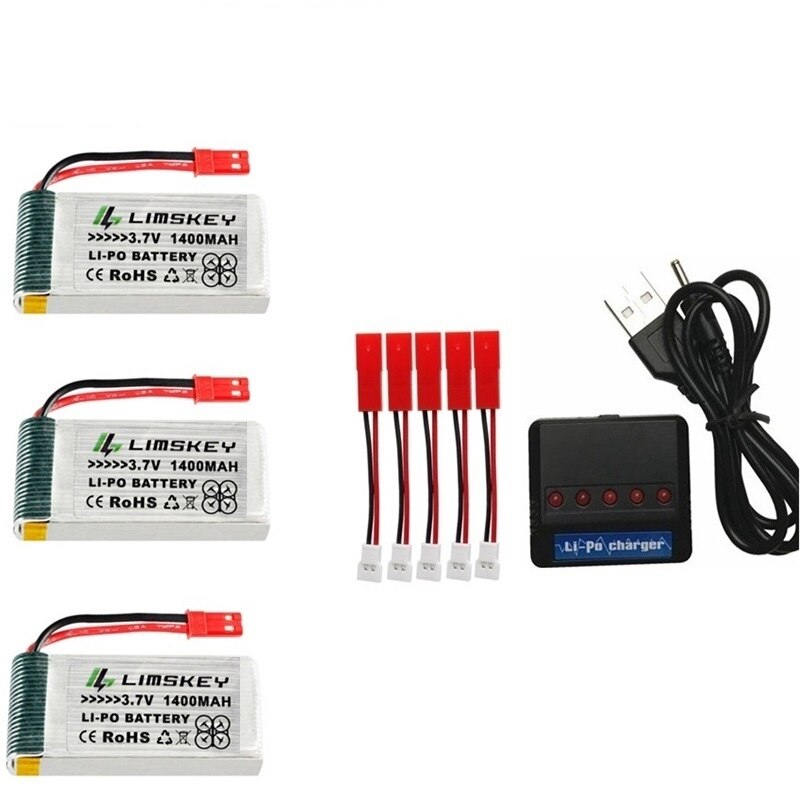 For SYMA X5 X5S X5C X5SC X5SH X5SW X5UW X5UC M18 H5P H11D H11C T64 T04 T05 F28 F29 T56 T57 1400mAh 3.7v lipo Battery charger set: Yellow