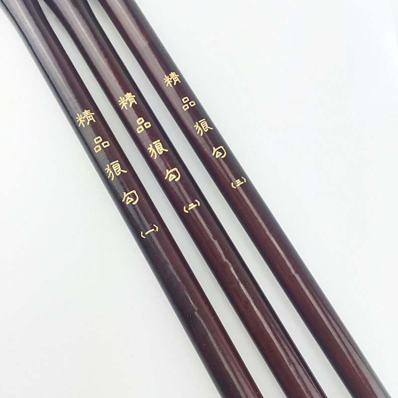 Chinese Huzhou Calligraphy Pen Long Weasel Hair Brush Pen Regular Script Running Cursive Chinese Painting Outline Writing Brush