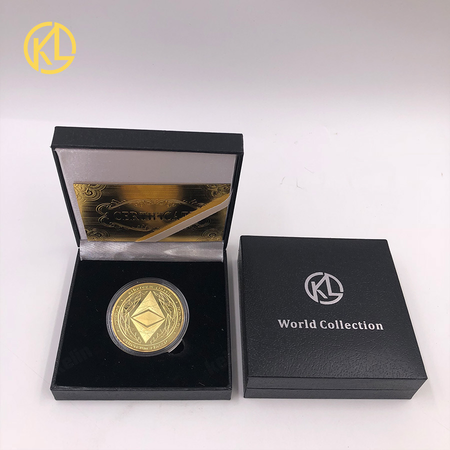 CO012 Gold Plated Ethereum Classic Coin Commemorative Coin Art Collection Physical Metal Imitation Home Party Decoration