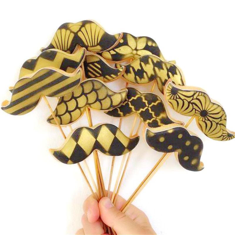 KENIAO Vaderdag Cookie Cutters Set voor Party-2 Stuk-Stropdas en Snor Biscuit/Gebak Cutter -Rvs