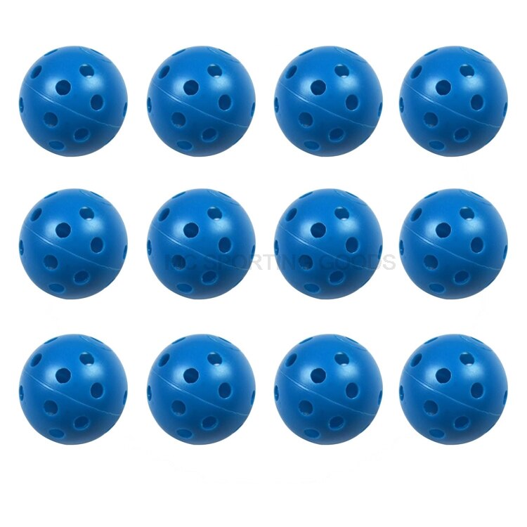 12 stk / parti indendørs golfbold golf træningsbolde golf lys bold har hul golf træning hjælpemidler 7 farver at vælge: 12 stk blå kugler