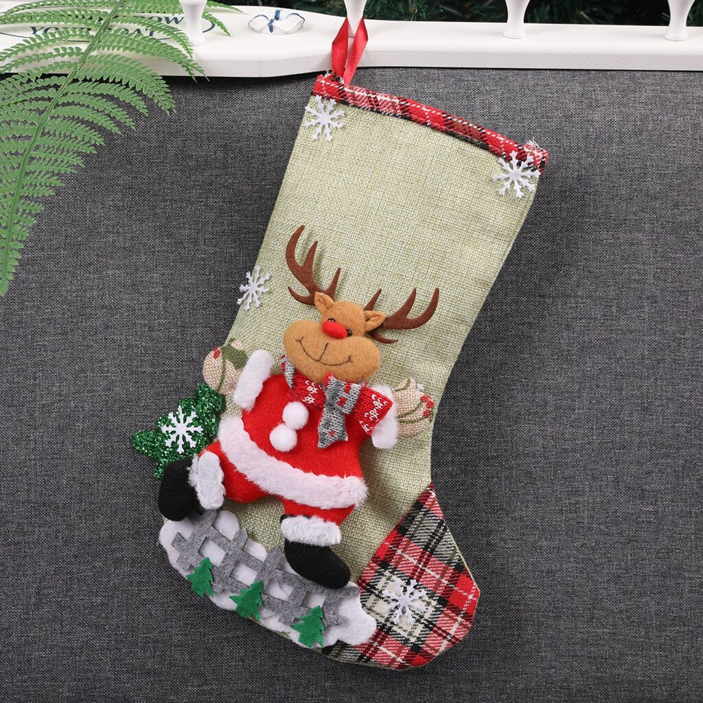 Jaar Kerst Kous Sack Xmas Candy Bag Kerst Decoraties Voor Huis Kerstboom Decor Kerst Kousen