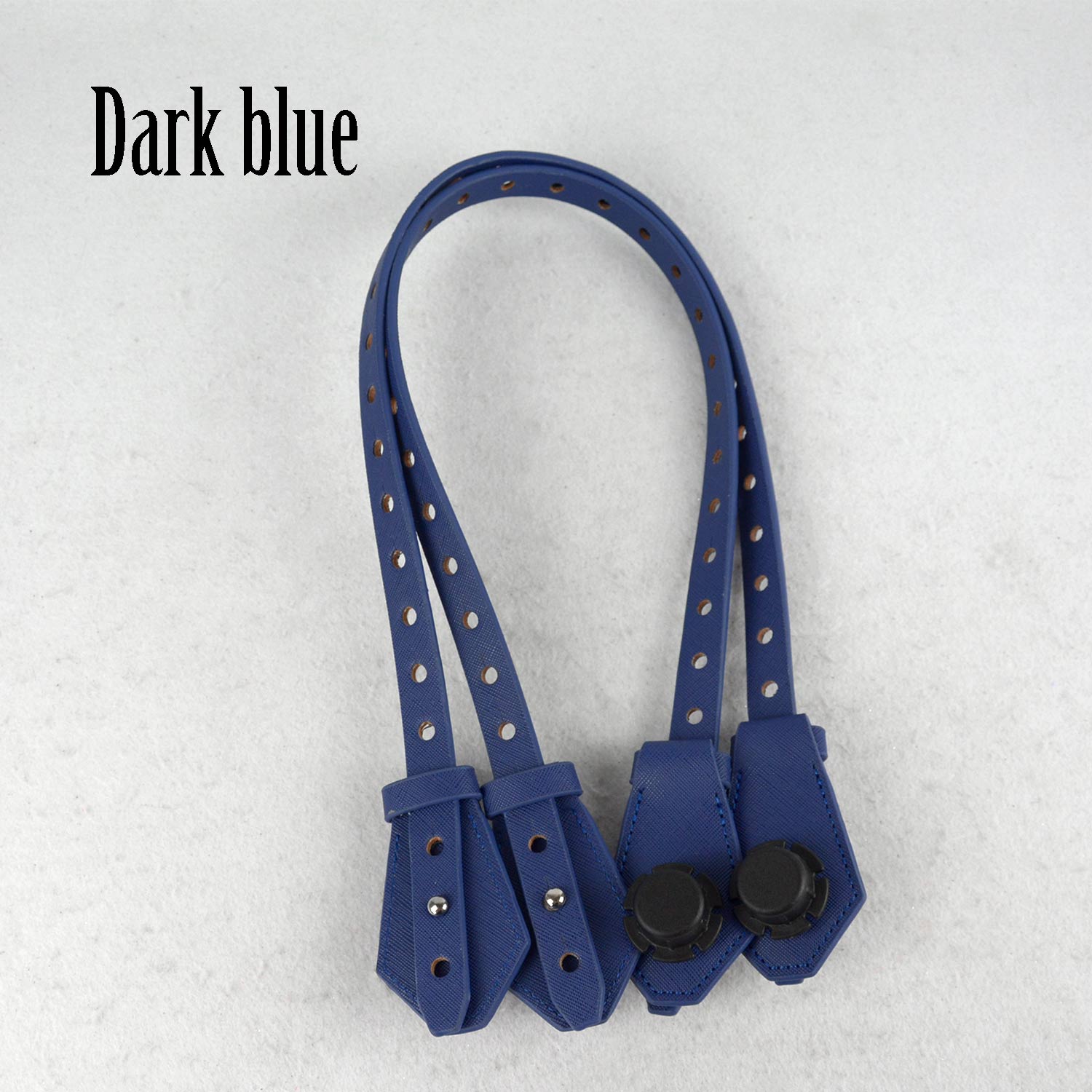 1 Pair Bidirectional Adjustable Length Flat Leather Belt Handle with Clasp for Obag Basket Bucket City Chic Women Handbag O Bag: dark blue