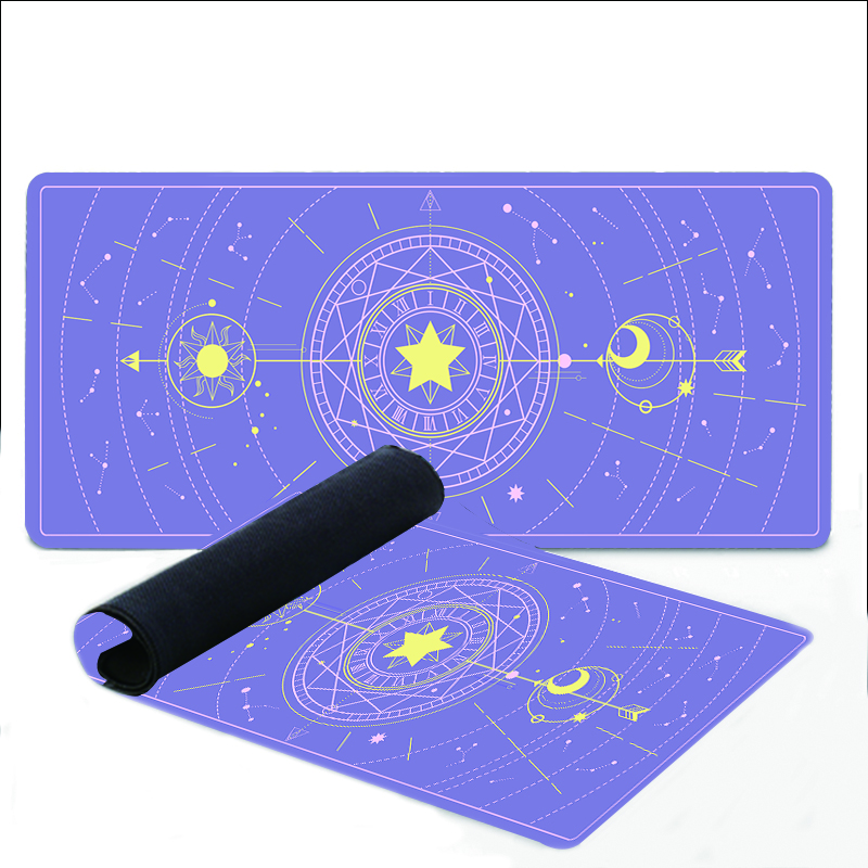 Magic Moon Mouse Pad Cute Girl Dormitory Kawaii Table Mat Computer Accessories Game Rug Large Mousepad Xxl 400x900MM Pads: 70x30 cm / WHITE