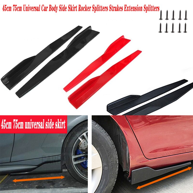 Faldón lateral para puerta de coche, difusor de parachoques, 2x45CM, para Alfa Romeo 159, Kia Ceed, Rio, Cerato, Sportage, Subaru, Foreste Impreza, Saab