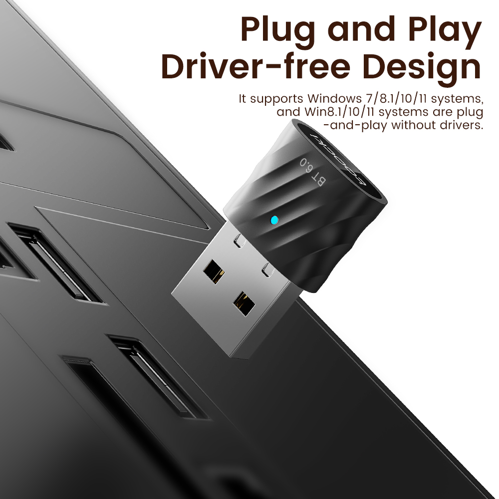 Adapter USB Bluetooth 5.4 Toocki - Odbiornik Nadajnik Audio do PC, Klawiatury, Myszki, Słuchawek