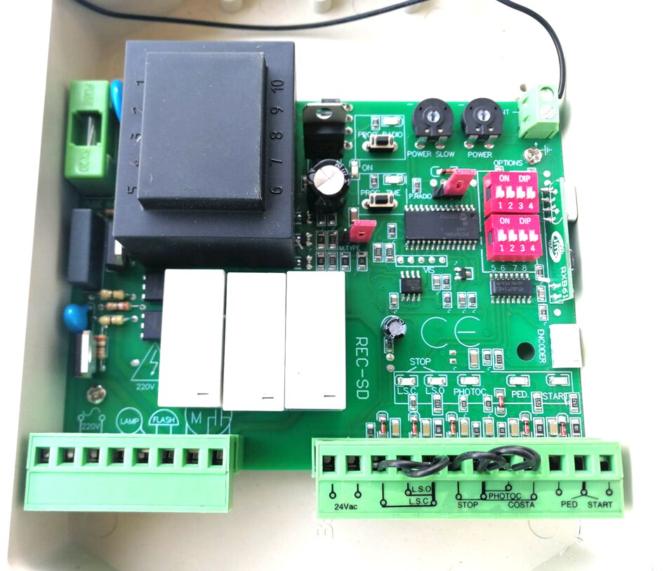 2 Channel 433.92Mhz 220V AC Sliding Door Controller Receiver Rolling code Remote control for gate opener