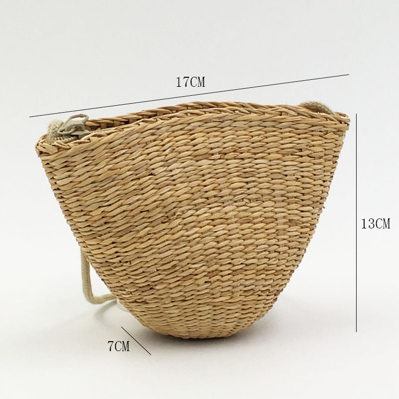 Rattan Gewebt Mini frauen Schulter Tasche handgefertigt Stroh Tasche Böhmischen Sommer Strand Tasche Mädchen Umhängetaschen Weibliche Bote Tasche