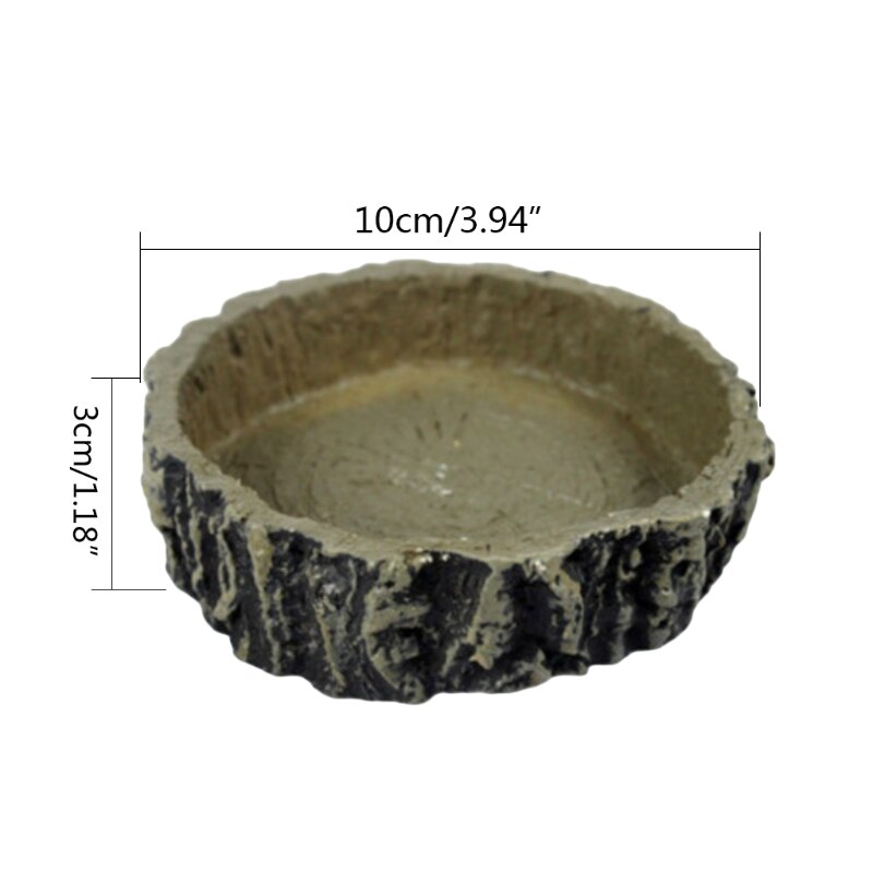 Pet Reptile Feeder Bowl Basin Turtle Tortoise Resin Food Water Pot Feeding Tray