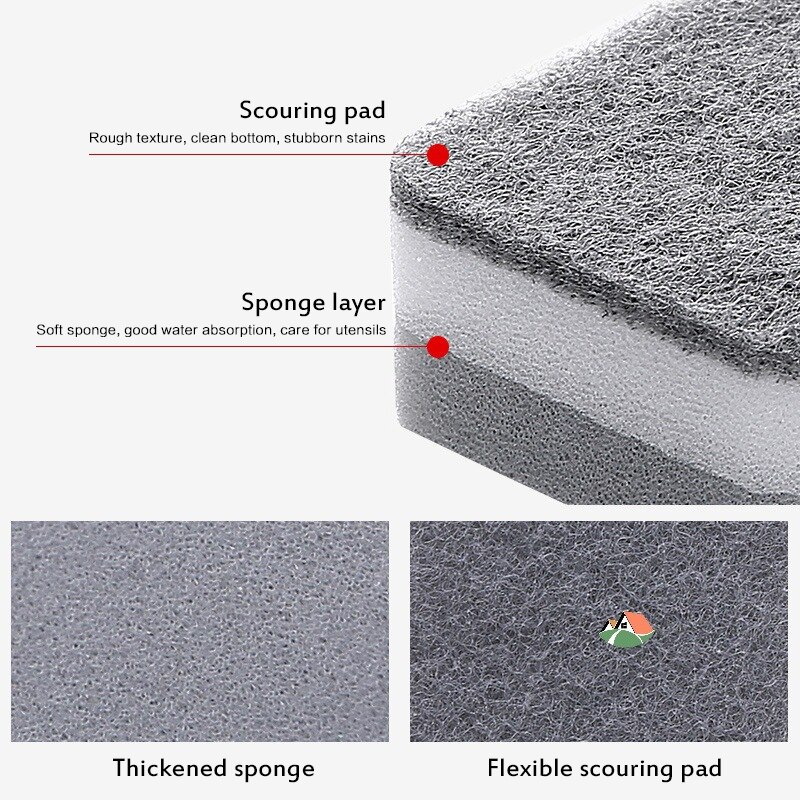 Esponjas de limpieza de melamina, borrador de esponja gris, multifuncional, respetuoso con el medio ambiente, accesorio de limpieza de muebles de baño y cocina, 5 uds.