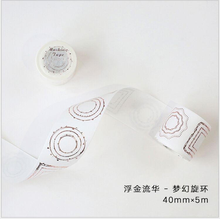 Vintage gold stamping interstellar orbit flower lace border magic totem antlers Washi Tape DIY Planner Scrapbooking Masking Tape: dreamlike circle