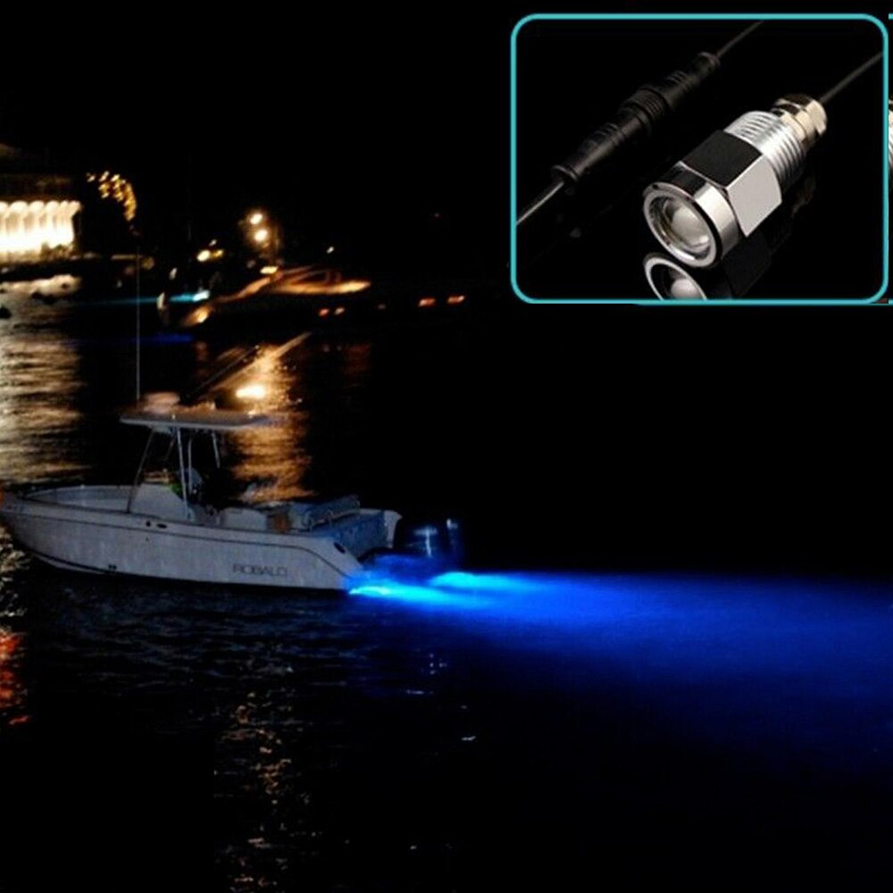 12V LED Underwater Boat Lights 9W Waterproof IP68 6 LED Yacht Boat Drain Plug Led Light Bulb With Connector