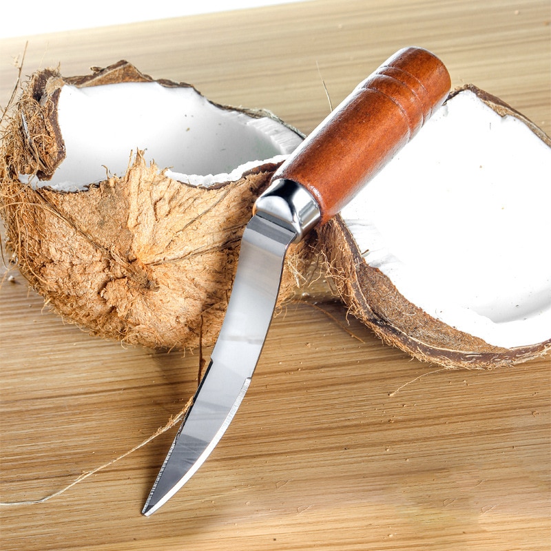 1Pc Gebogen Oude Kokosnoot Vlees Mes Roestvrij Staal Multifunctionele Kokosnoot Opener Keuken Gadgets