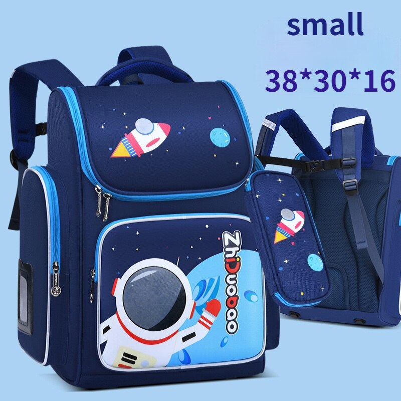 2022 wasserdichte kinderschultaschen für freundlicher, niedliche Karikatur-schultaschen mit federmäppchen, grundschul-rucksäcke, schultaschen für freundlicher, mochilas para: Klein blau